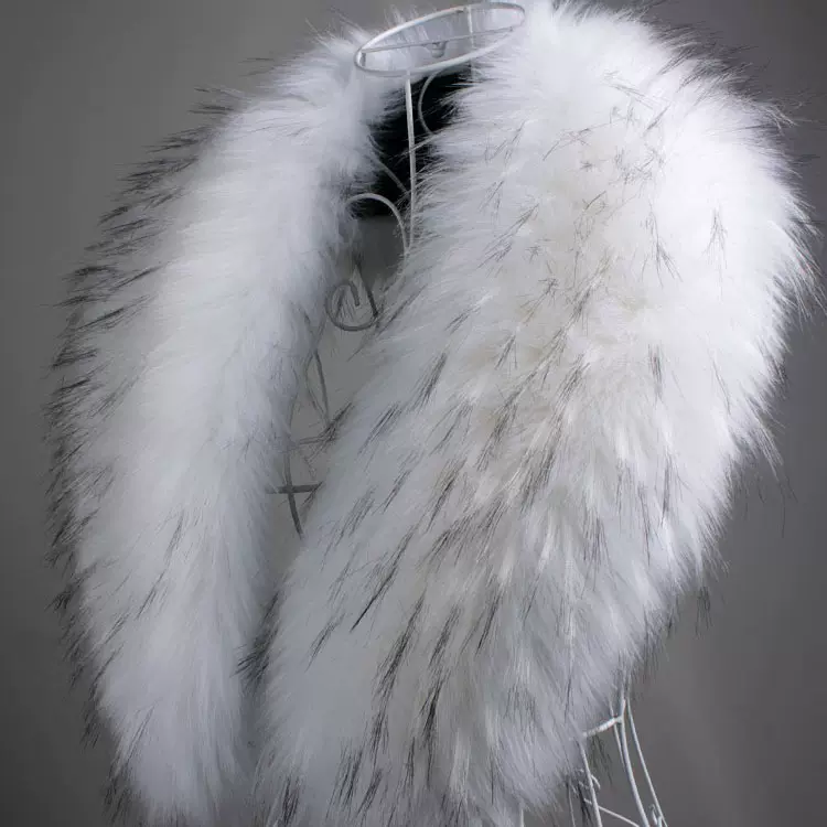 韩版时尚皮草仿貉子狐狸毛可爱围巾冬 大青果衣毛领子披肩女白色