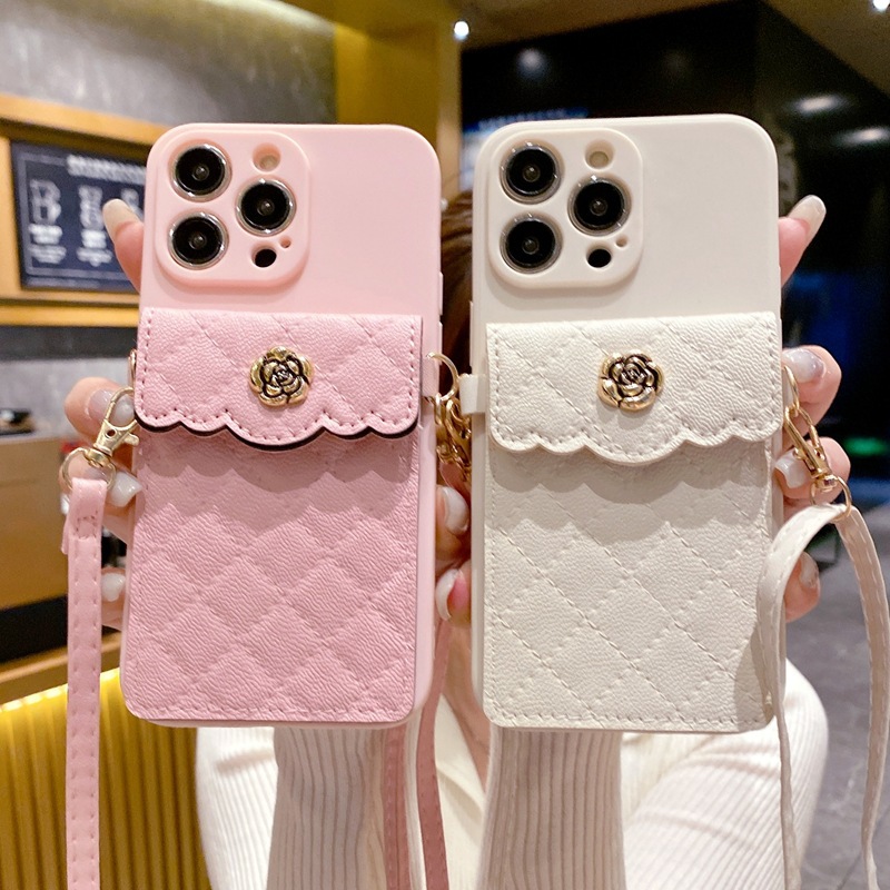 Custodia protettiva per iPhone 17 16 15 14 13 12 11 Pro Promax Plus, borsa a tracolla Camellia Change Bag Girl_voghion.com
