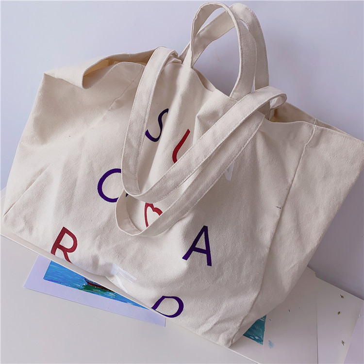 03295 Casual canvas bag, cute girl Japanese style bag, Harajuku chic student large capacity single-shoulder bag undefined
