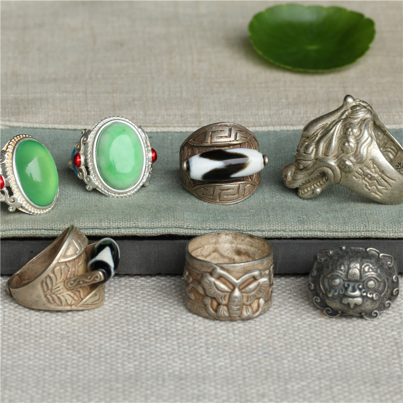 흰 구리 묘목 실버 복고풍 링 트위스트 링 아카시아는 링 무거운 것을 기억하고 싶어 왕이 궁극없이 플레이주기를 영원히 유지할 수 있습니다