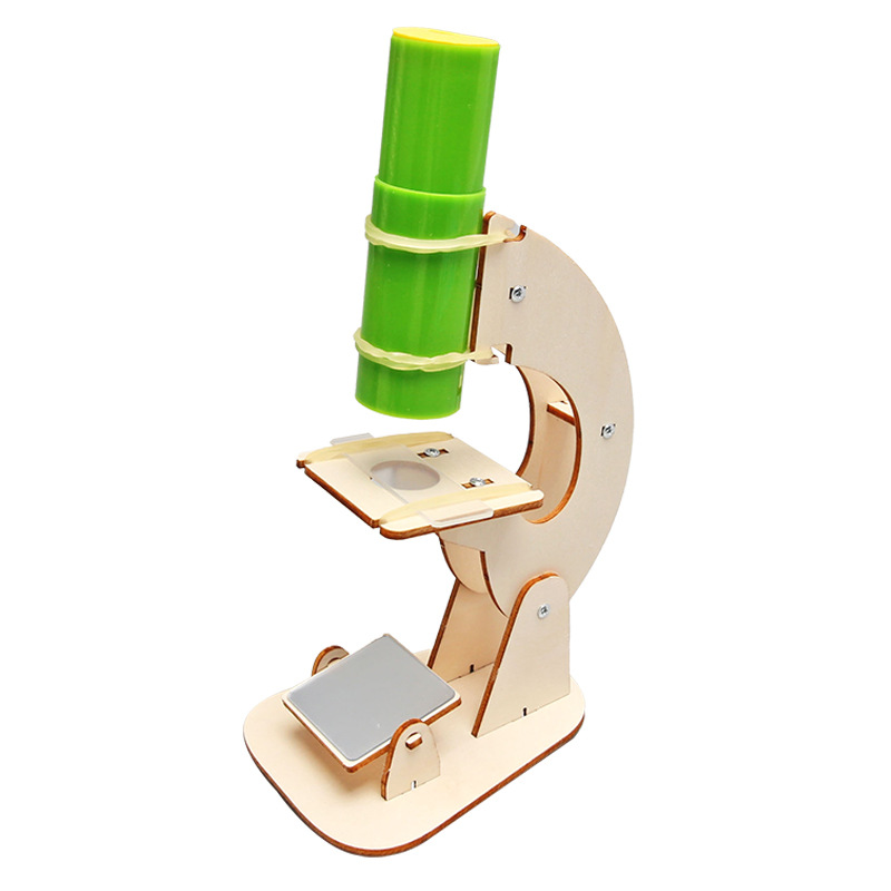 Microscopio Tecnología pequeña producción de los niños experimento científico hecho a mano DIY estudiantes de escuela primaria y secundaria ciencia y educación pequeño juguete material paquete