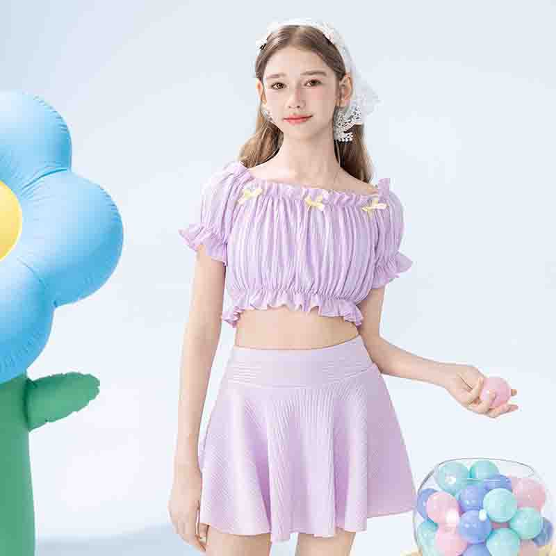 New Split Girls' Middle School Student Skirt Style Cute Princess Skirt Swimsuit Beach Hot Spring Vacation Swimsuit Women Wholesale