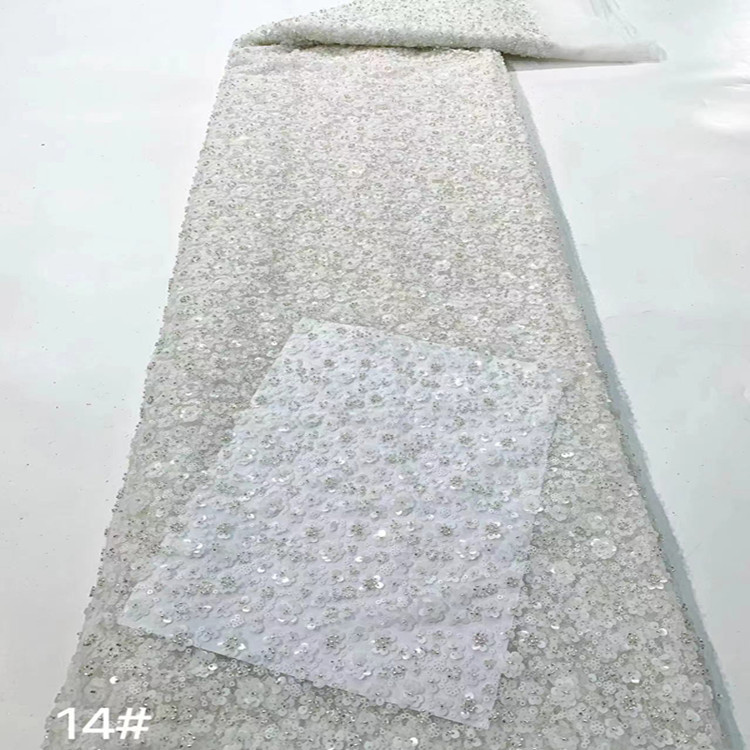 Inventario de flores de ciruela de malla de cuentas bordadas de tubería vestido de boda vestido de moda espectáculo de ropa infantil vestido de tela
