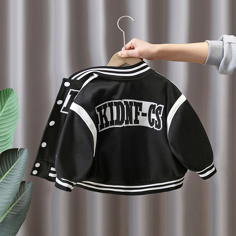 7758 Ropa para niños Chaqueta de uniforme de béisbol para niños 2025 Nueva primavera Chaqueta coreana de moda para niños Cárdigan de primavera y otoño