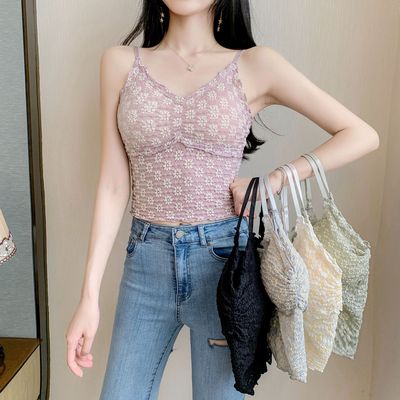 性感蕾丝花边小吊带裹胸聚拢百搭防走光可调节肩带少女抹胸内衣女