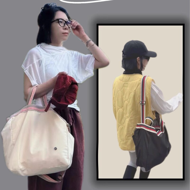 Bobu Simple One-Shoulder Cross-Body Handbag for Men and Women Large-Capacity Tote Bag Shopping Bag Commuter Bag Can Be Used as a Trolley Case
