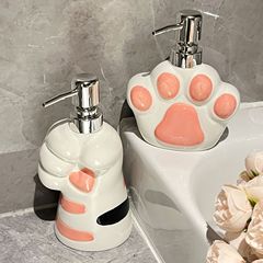 漫画の手洗いの液体の瓶のトイレの空の瓶の高い顔の値の入浴剤は瓶のかわいいアイデアの陶磁器を分けて瓶を押します。