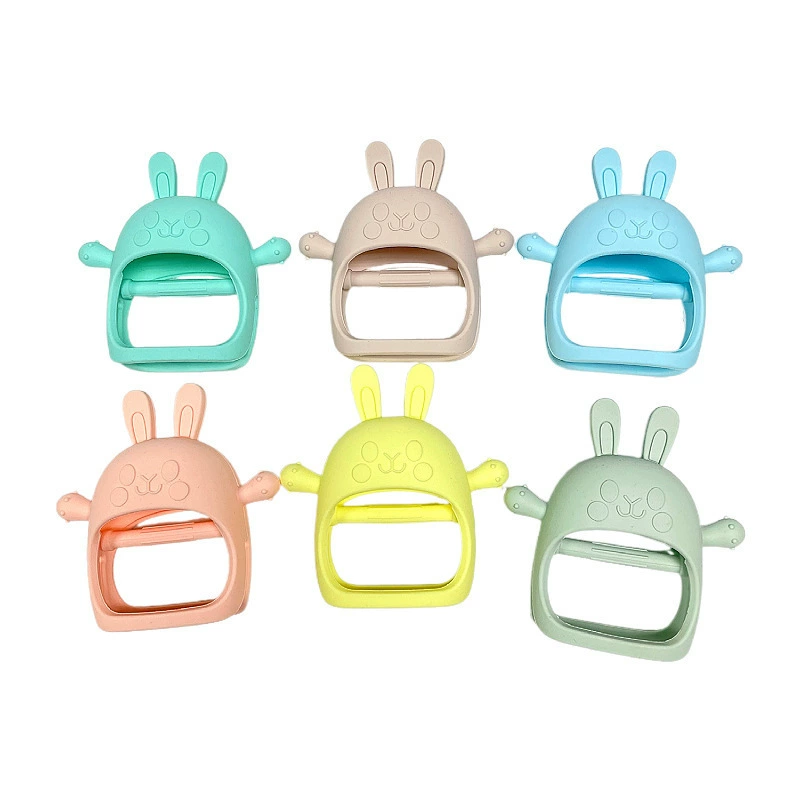 Silicone cartoon teether, children's rabbit for ears, new collection, teething