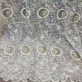 绣花布蕾丝棉布绣花镂空布料复古连衣裙礼服多色刺绣花边网纱盘花