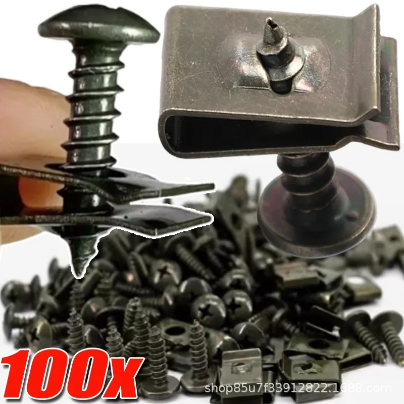 Cross-Border Hot-Selling Car Screws U-Shaped Clips Modification Clips Metal Interior Fender Bumper Protection Clips Metal Base Cross-Border Hot-Selling Car Screws U-Shaped Clips Modification Clips Metal Interior Fender Bumper Protection Clips Metal Base