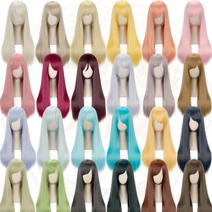 �f���Lֱ�l60cm�ڰ׷ۼt�S�{�G����ɫ�ճ����Lֱ�lCos�ٰl ���ӾW