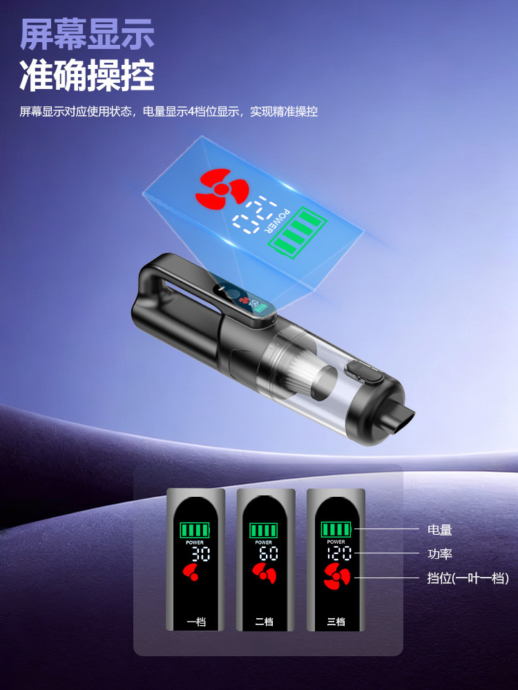Car vacuum cleaner with high power and super strong suction, portable small handheld mini vacuum cleaner for home and car use