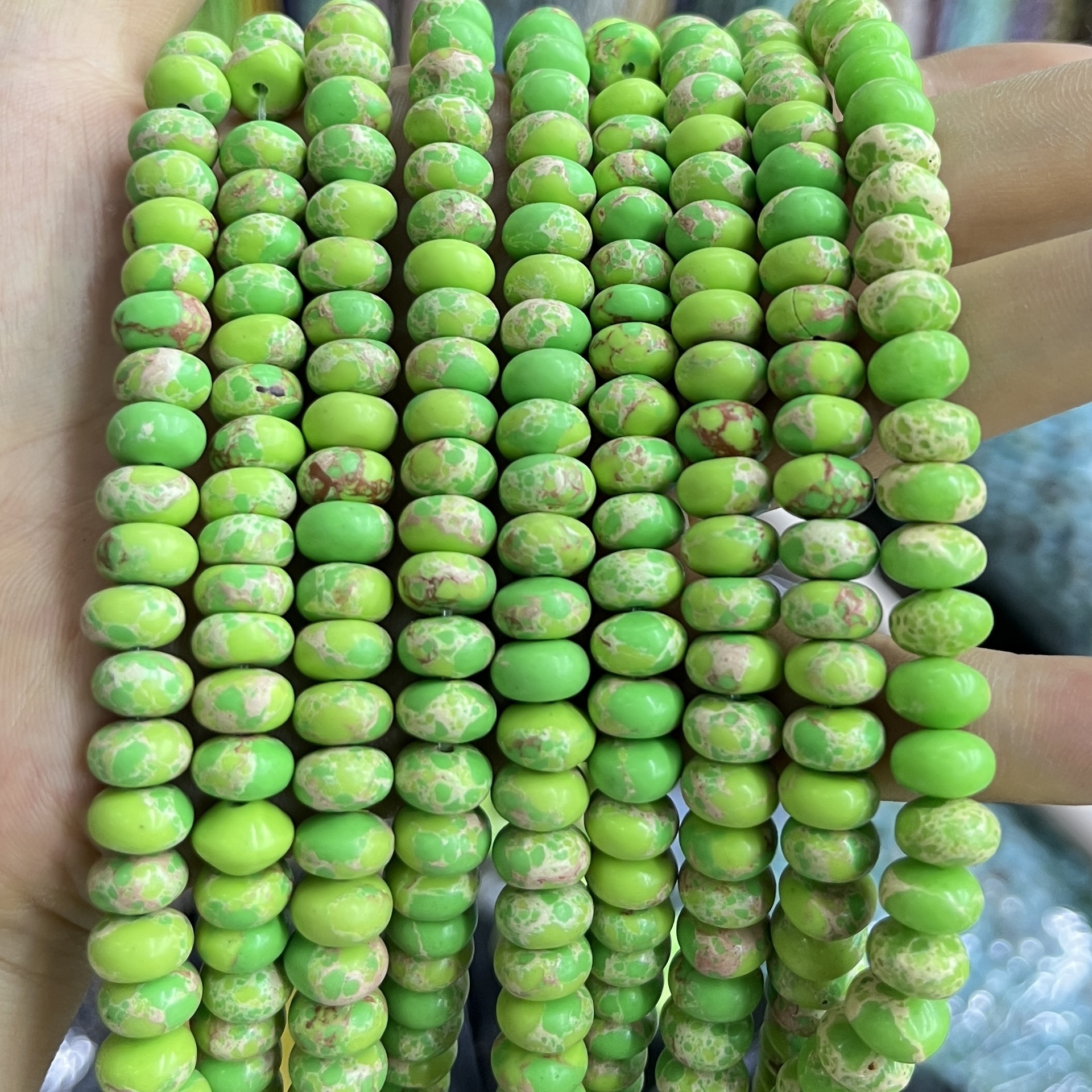 Piedra natural 5 * 8 Abaco Piedra Shoushan DIY accesorios de joyería collar de cuentas separadoras cuentas de posicionamiento cuentas al por mayor