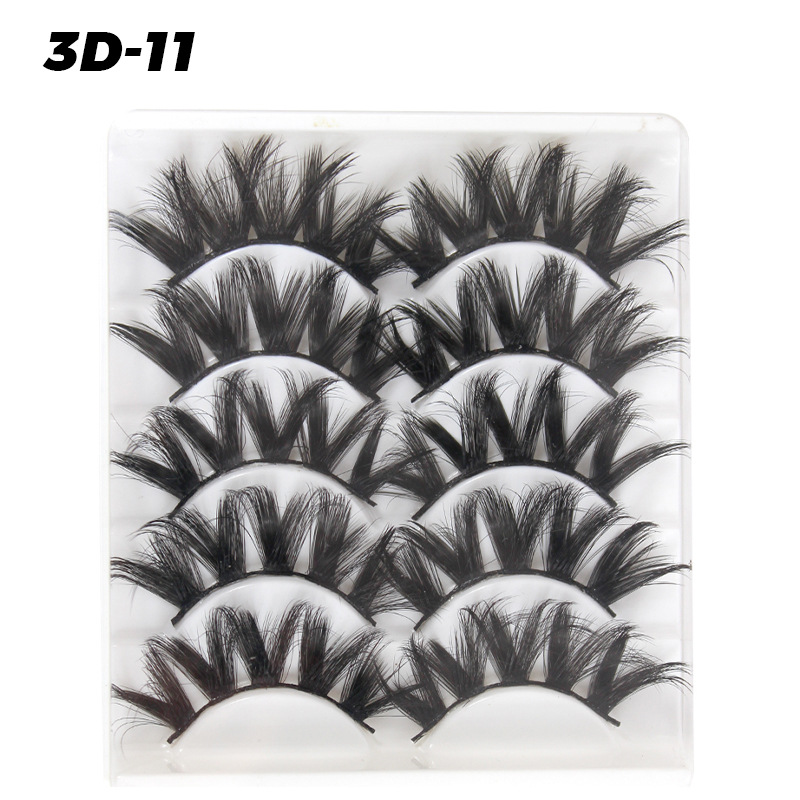 DINGSEN pestañas postizas de fábrica al por mayor 3D pestañas tridimensionales 5 pares Paquete de pestañas tres más de D-46 estilos