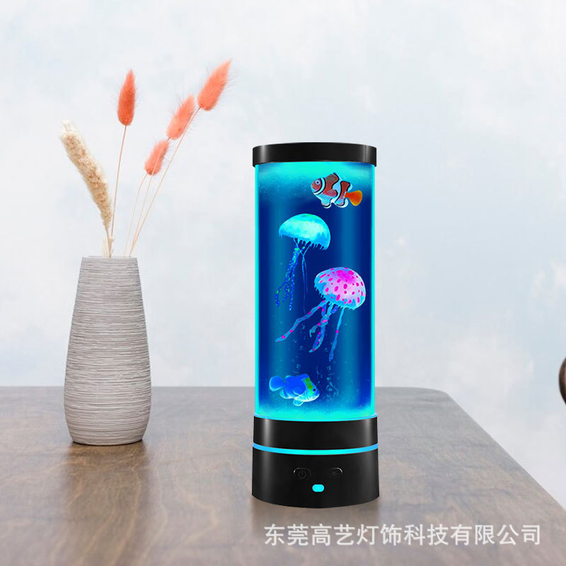 越境新品創意造形水母灯家庭用部屋配置造形灯ins風装飾ledアクリルランプ|undefined
