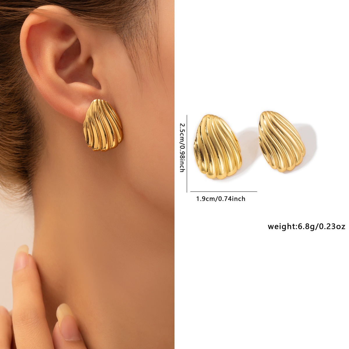 Pendientes de acero de titanio transfronterizos para mujer, lujo ligero, sentido de alta gama, temperamento retro de nicho, pendientes que no se desvanece, pendientes de todo fósforo al por mayor