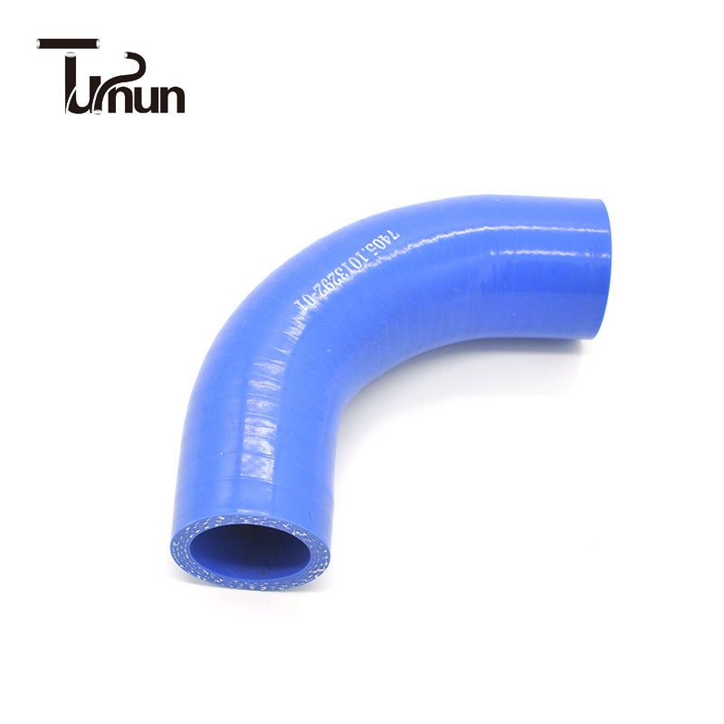 生产Kamaz卡玛斯硅胶管产品编号5297-1303447卡车90度硅胶弯管