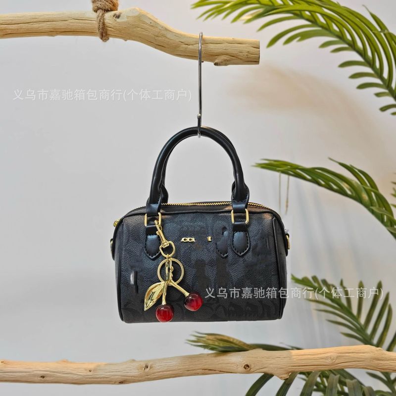 欧美时尚印花波士顿包包女2025新款复古老花手提枕头包单肩斜挎包|undefined