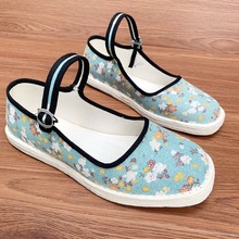 方口老北京布鞋软平底千层底女鞋一字扣带布鞋妈妈孕妇手工布底鞋