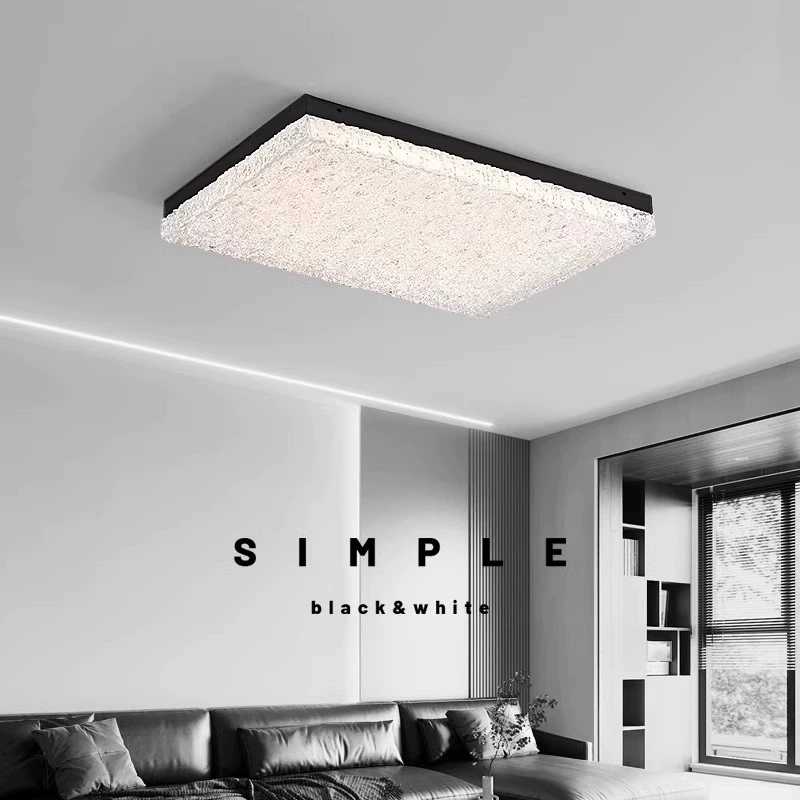 Minimalistic rectangular ceiling light for living room, combined lights, eyes protection, comfortable light spectrum, light luxury style