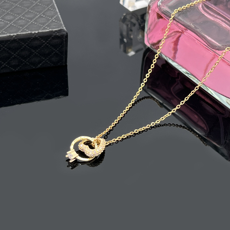 Fashion Heart Shape Titanium Steel Gold Plated Zircon Pendant Necklace 1 Piece display picture 4