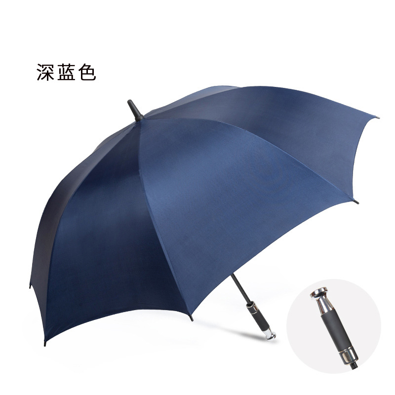 Paraguas de golf de fibra completa con revestimiento negro, paraguas de coche para hombres de negocios, paraguas VIP de alta gama, mango largo, venta al por mayor, parasol de moda.