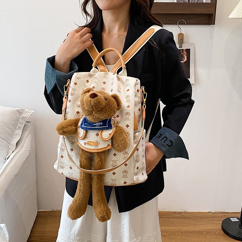 Cute caricatura oso mochila 2025 nueva mochila muñeca de niña muñeca de moda moda mochila de mujer