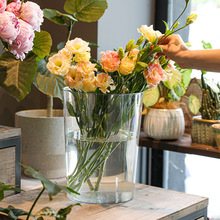 花瓶摆件客厅插花装花醒花家用透明亚克力塑料深水养花花店专用桶