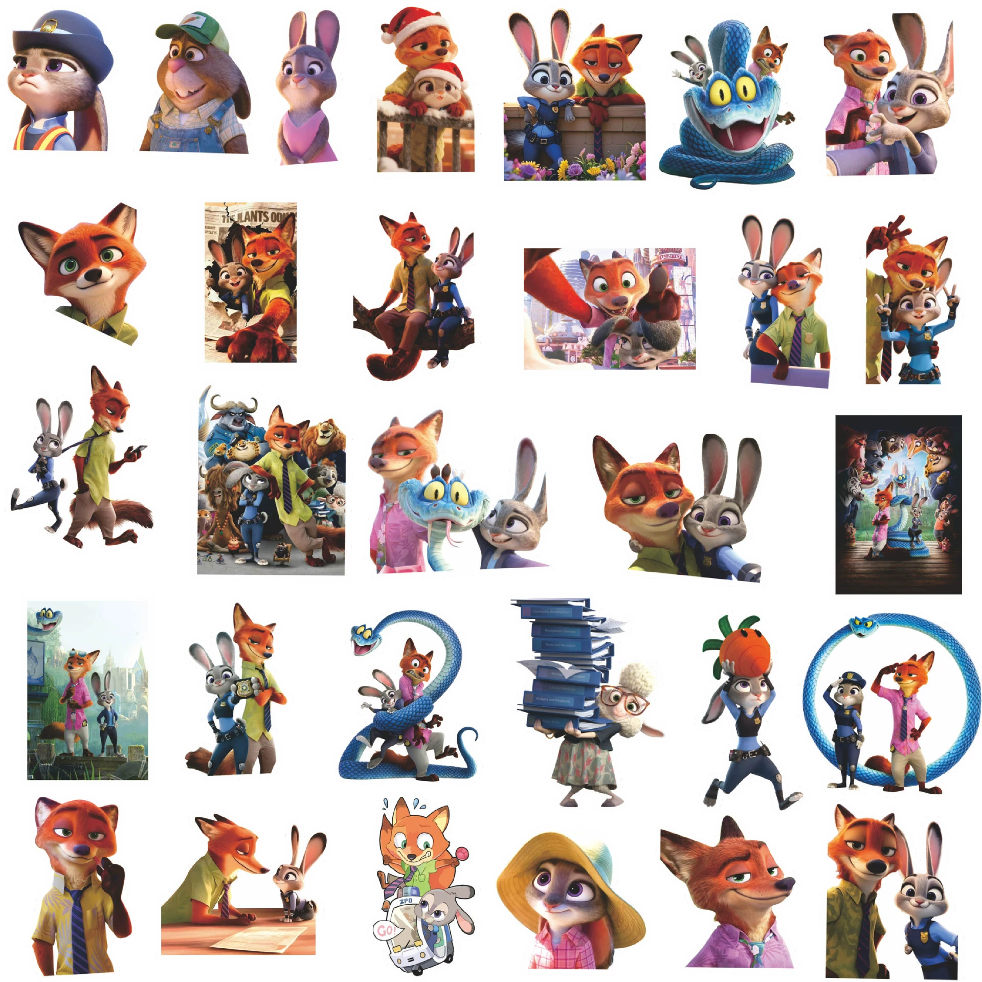 Zootopia 2 наклейки фильм кроссборд хит Ники Джуди мультфильм милый периферийный декор раскраска diy наклейки