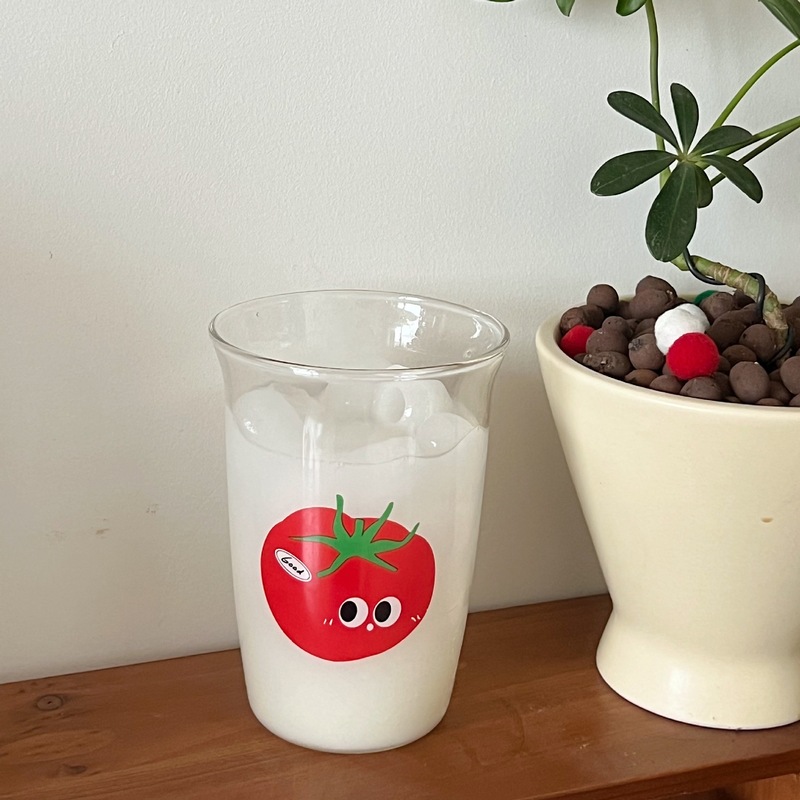 大衆シンプルトマトグラス高颜値コップジュースミルクカップコーヒーカップレトロtomatoグラス|undefined