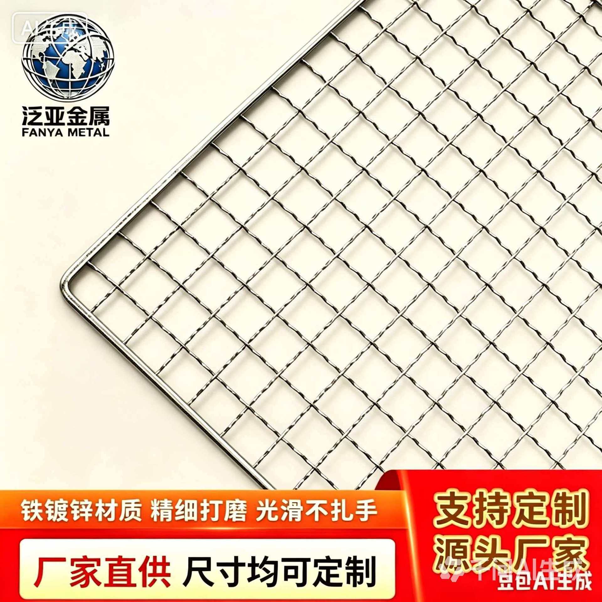 Disposable Galvanized Iron Barbecue Grill Net, Welded Grill Net for Barbecue, Outdoor Camping Grill Net, Portable and No-Clean Required