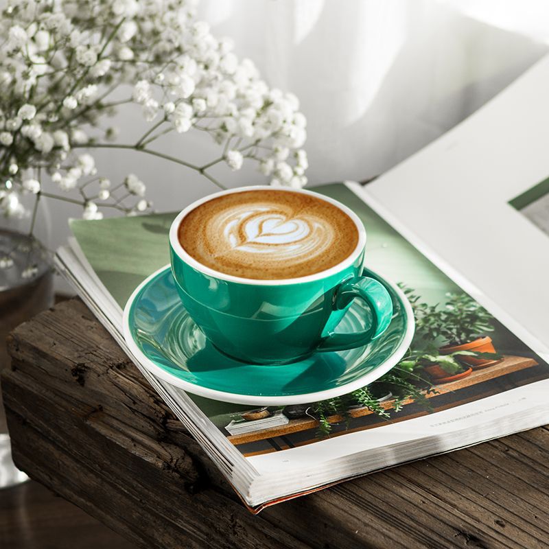Barista recommend ceramic third generation thickened coffee cup and saucer set card cloth latte professional Garland Cup 350 Barista recommend ceramic third generation thickened coffee cup and saucer set card cloth latte professional Garland Cup 350