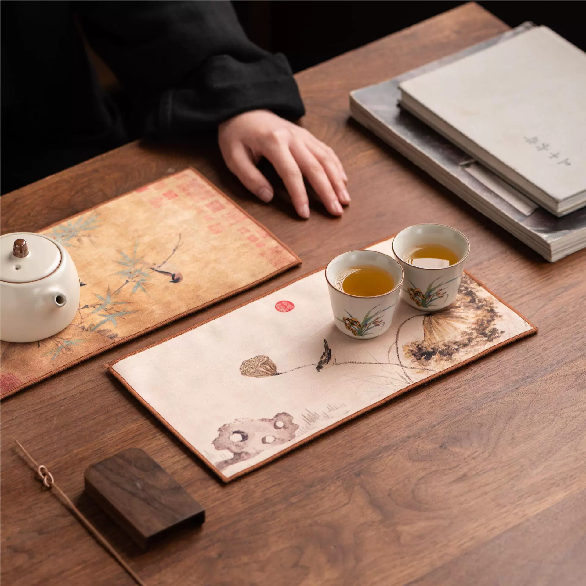 Толстое впитывающее кухонное полотенце с рисунками в стиле дзен, чайное полотенце, специальная скатерть для чайных сервизов, салфетка для чистки чайников, в стиле дзен.