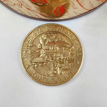 银币跨境外国一美元火车美国金色骷髅币黄铜可吹响银元厂家收藏批
