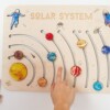 Planetary wooden amusing toy solar-powered for mother and baby for early age, training, Birthday gift, early education