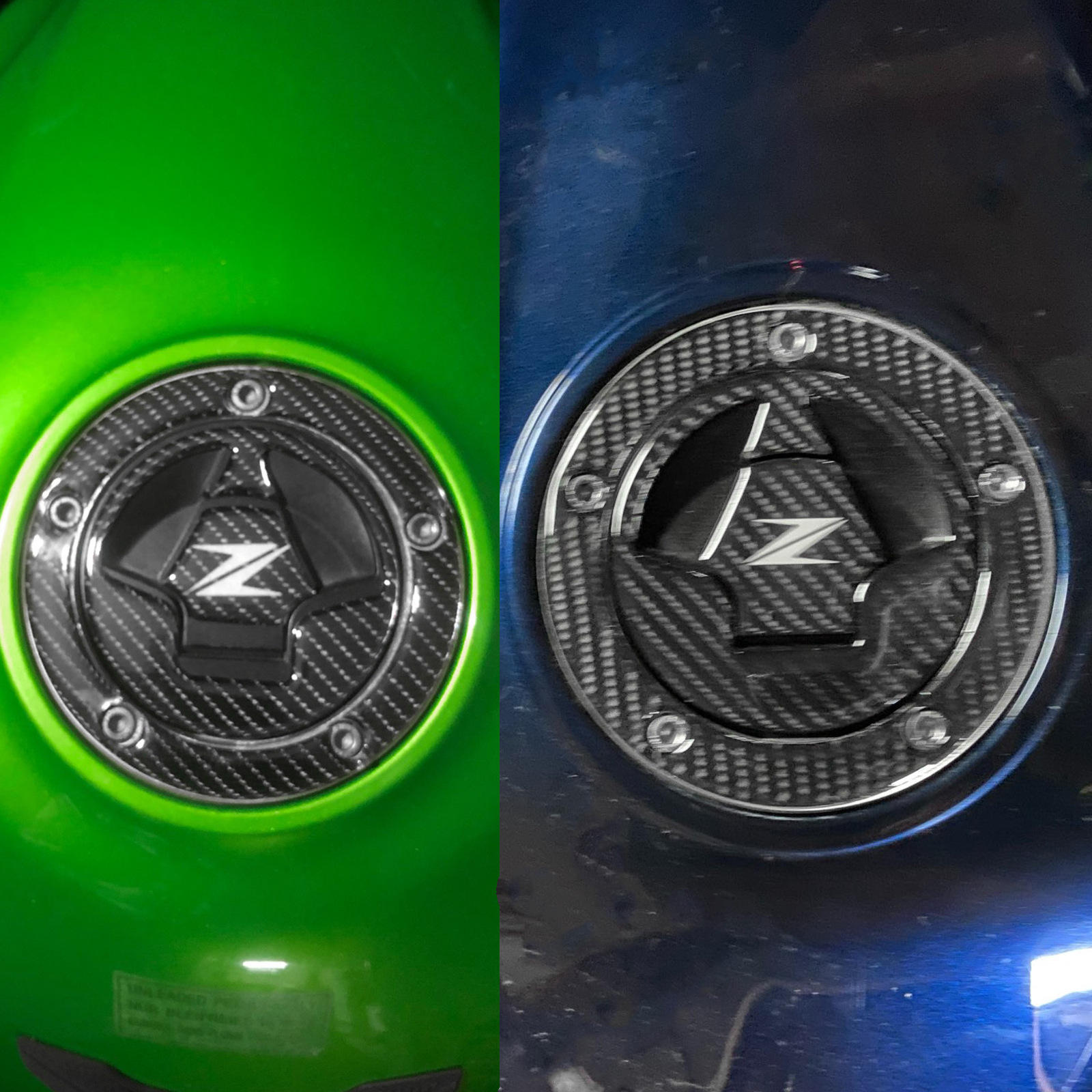 Adecuado para kawasaki ZX10R/6R Z750 Z800 Z1000 motocicleta tapa del tanque de combustible pegatinas de fibra de carbono tapa del tanque de combustible pegatinas