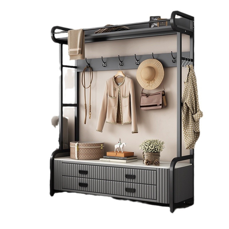 Dormitorio vertical percha de ropa bolsa suave percha de ropa casera de cuero real percha de ropa de piso percha de ropa gabinete de almacenamiento multifuncional image 6