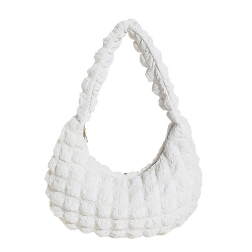 Early Autumn New Fashion Handbag Shoulder Underarm Bubble Check Bag Women's Bag Supports Large Volume Wholesale and Mixed Batch