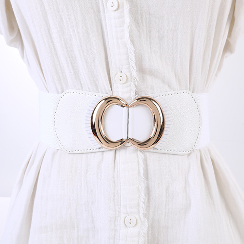 Factory Sale Various Elastic Laced Waist Belt Fashion Korean Version Women Embroidered Button Down Winter Jacket New Wide Waist Belt