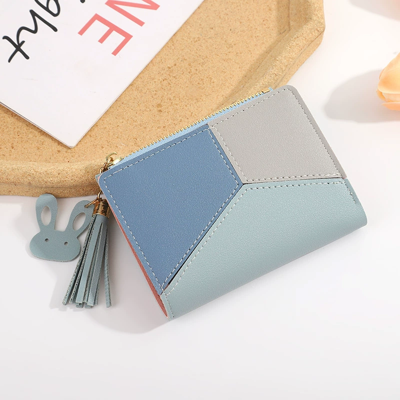 Wallet, short small design shoulder bag, thin fashionable Japanese chain with zipper, simple and elegant design