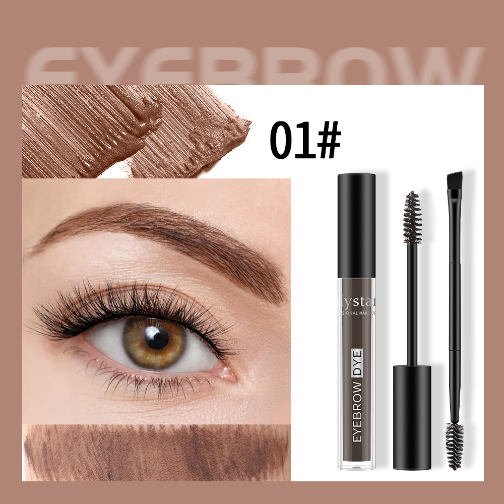 Cross-border makeup liquid eyebrow dye, double-headed eyebrow brush, wild, natural, long-lasting setting, waterproof and sweat-proof eyebrow liquid and eyebrow cream undefined