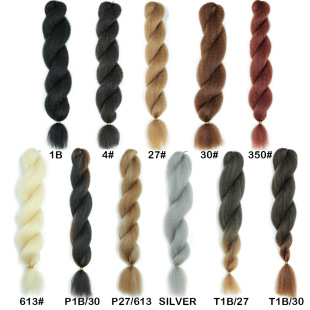 Monochrome chemical fiber braid jumbo braid African dirty braid wig low temperature silk big loose braid factory outlet