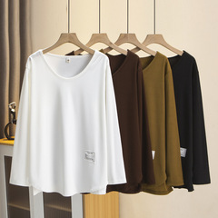 早秋200斤太ったmmはシンプルで、長袖のシャツの大きいサイズの女装カジュアルtシャツの上着9979