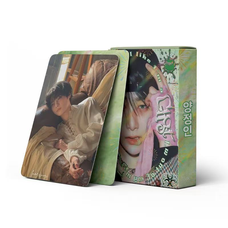 Cadena total de gran cantidad de nuevos productos en stock 55 tarjetas de álbum SKMyBreath KPOP estrella alrededor de la tarjeta de colección LOMO