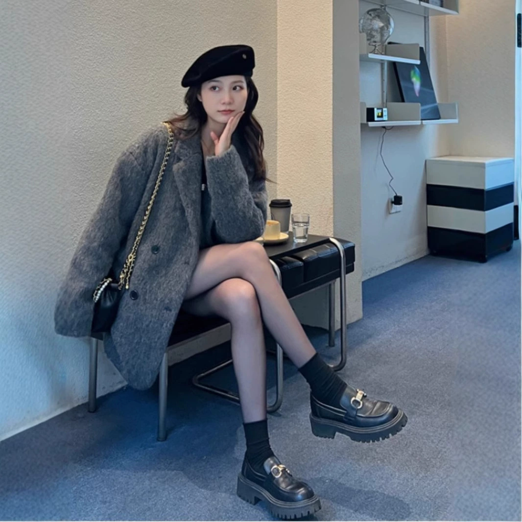 Демисезонное trench coat, шерстяное пальто, костюм, для подростков, усиленная толщина