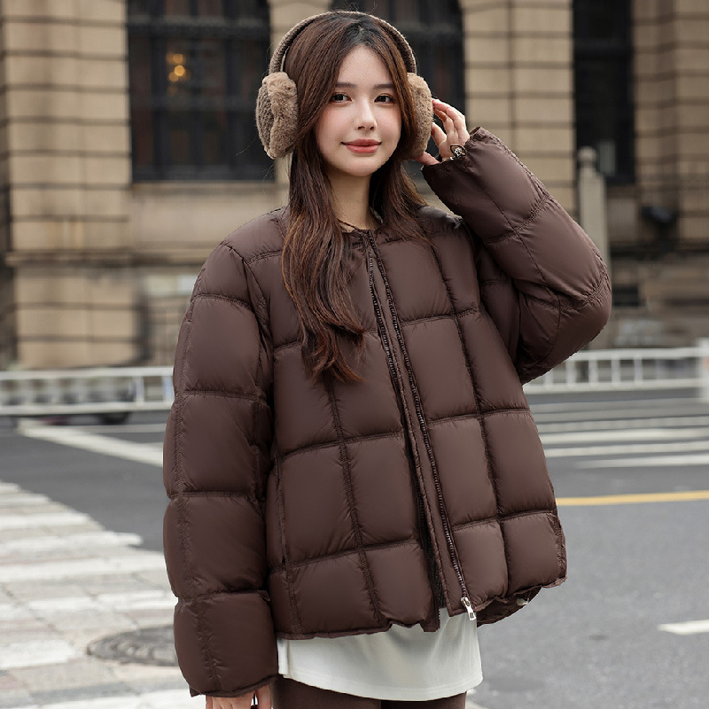 2025 nuevo estilo coreano nube cuadrada cuello redondo chaqueta de algodón ligera image 3