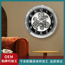 亚马逊跨境圆形挂钟工艺品钟齿轮热销挂墙复古工业可定制批发时钟