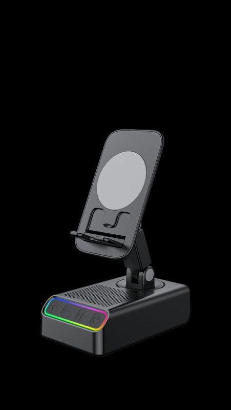 360度回転式スマホ・タブレットスタンド、センサー式Bluetoothスピーカー、RGBカラーライト、HIFI音質、デスクトップ拡声|undefined