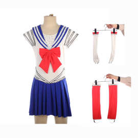 福诺花样滑冰服溜冰服表演服儿童成人女童比赛裙子水手带手套鞋套