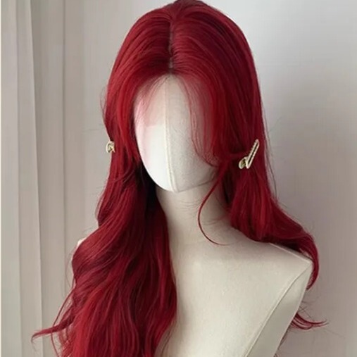 Aquaman Red Wig with Lace Front, Full Head Wig for Women, Large Wavy Curly Long Hair, Versatile Cosplay, New Spring/Summer Model